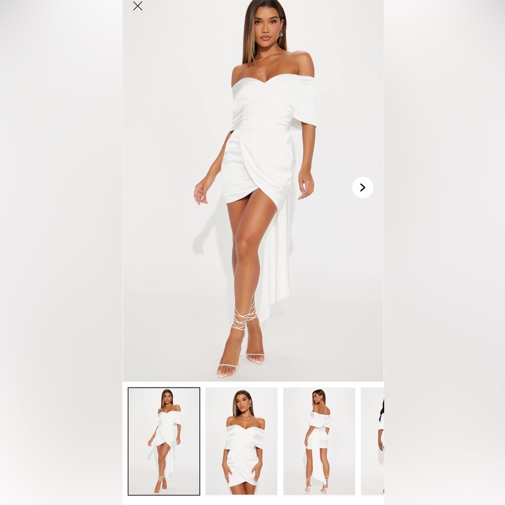 Fashion Nova White Off-Shoulder Mini Skirt